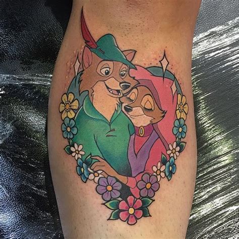 Small fox and the hound tattoo. Tattoo uploaded by Stacie Mayer | A romantic 'Robin Hood ...