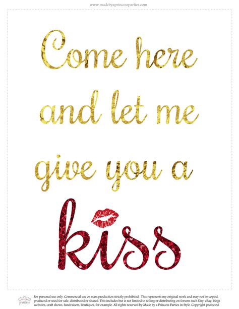 Free Valentines Day Let Me Give You Kiss Printable