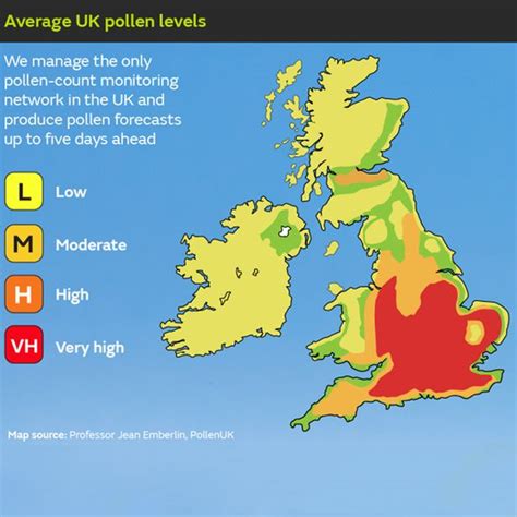 Pollen Count Map Color 2018