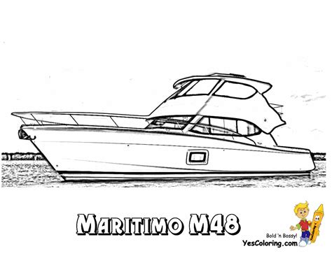 Some of the coloring pages shown here are speed boat coloring at colorings to and color, ferry boat c. Cool Yacht Coloring Page of 48 Foot Motor Boat | Free ...