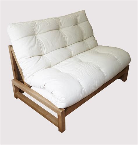 Convertible futon canapé lit futon Sofabed 2 places en bouleau naturel