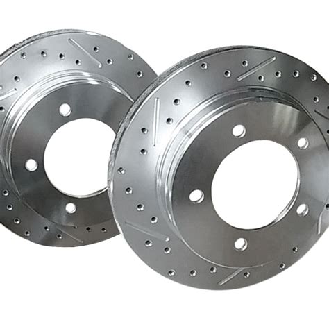 Front Disc Brake Rotors Slotted Driver And Passenger Pair