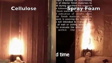 spray foam and cellulose insulation fire test nfpa 286 youtube