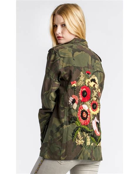 Mm Vintage Womens Camo Embroidered Jacket Camouflage Hi Res