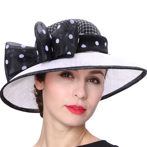Junes Young Women Hats Black White Color Polka Dot Pattern Fashion A82