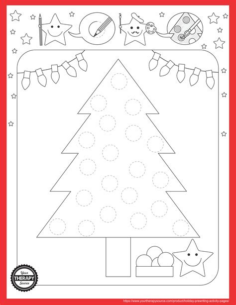 Christmas worksheets and printables bring merriment and cheer to learning this holiday season. Holiday Tree Prewriting Activity Page - Your Therapy Source