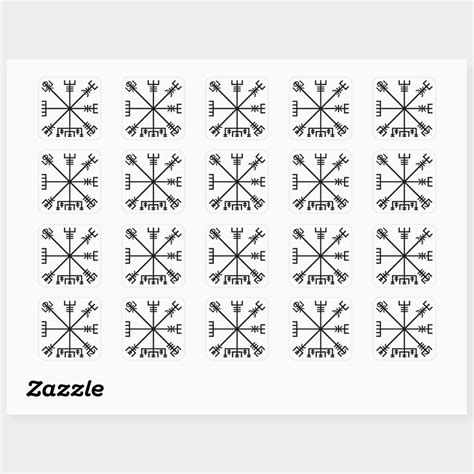 Vegvisir Icelandic Viking Protection Sigil Square Sticker Zazzle