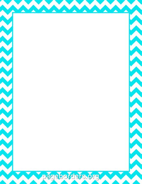 Turquoise Chevron Border Clip Art Page Border And