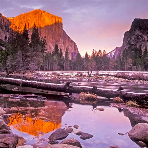 Yosemite Gates Of The Valley Winter Sunset