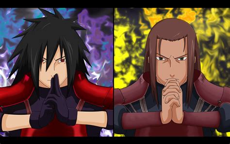 Madara And Hashirama Illustration Collage Naruto Shippuuden Uchiha