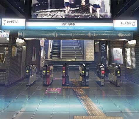 Hd Wallpaper Anime Original Train Station Wallpaper Flare