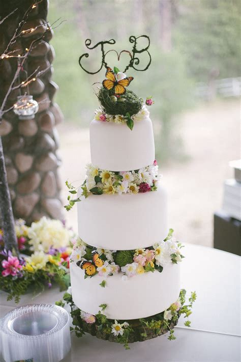 Nature Inspired Tiered Wedding Cake Tiered Wedding Cake Wedding Cakes