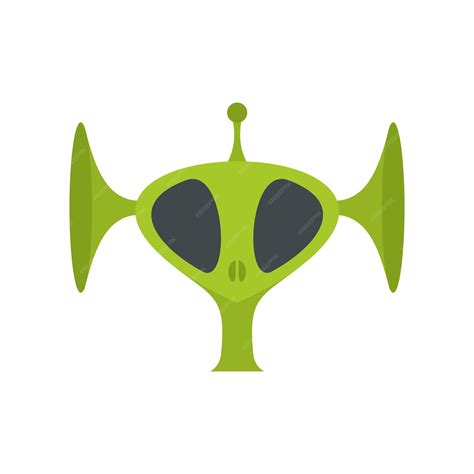 Premium Vector Green Alien Head Flat Icon Isolated On White Background