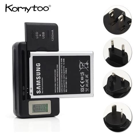 Universal Mobile Cell Phone Battery Charger With Usb Port Black Lcd