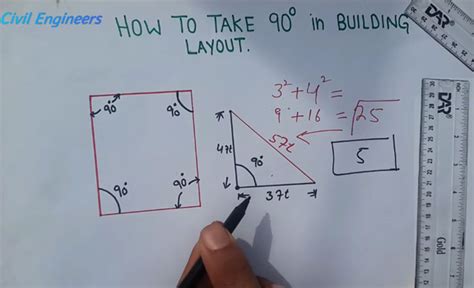 90 Degree Angle Formula How To Layout Perfect Angle For Building