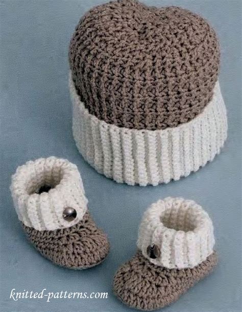 Baby Boy Booties And Hat Crochet Pattern Free