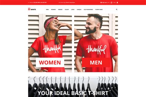 T Shirt Selling Website Template For Custom T Shirt Shop Motocms