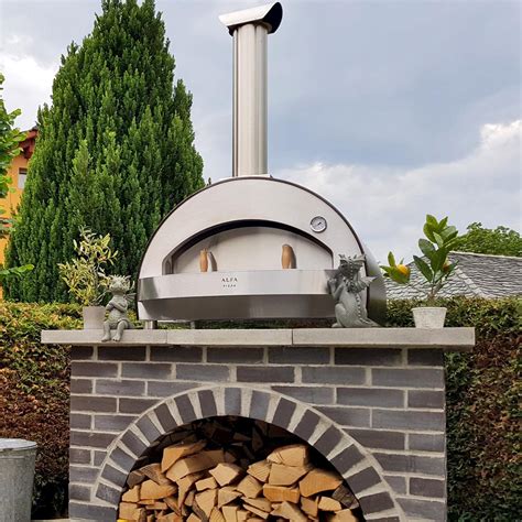 Alfa 4 Pizze 31 Inch Outdoor Countertop Wood Fired Pizza Oven Copper