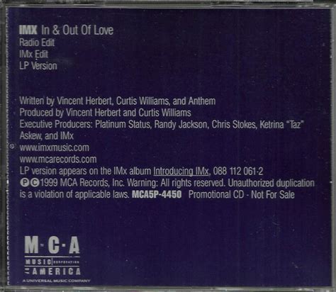 Imx In And Out Of Love 1999 Cd Discogs