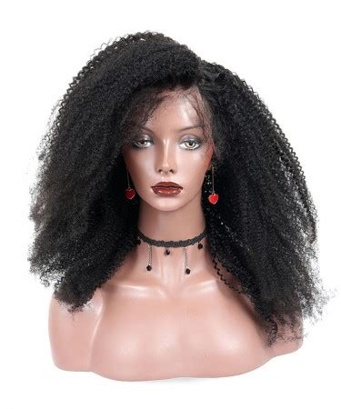 Mongolian Afro Kinky Curly Wig Lace Front Human Hair Wigs For Women