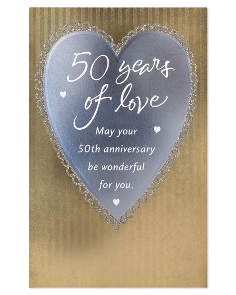 American Greetings Love 50th Anniversary Card For Couple With Glitter
