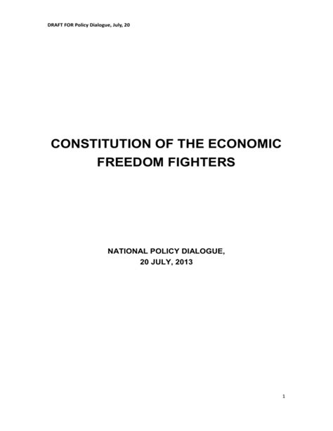 Eff Constitution Economic Freedom Fighters