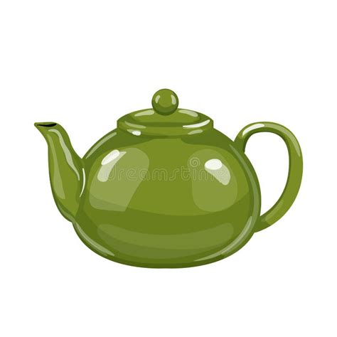 Pottery Teapot Tea Kettle Cartoon Vector Illustration Stock