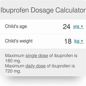 Weight Ibuprofen Dosage Chart For Adults