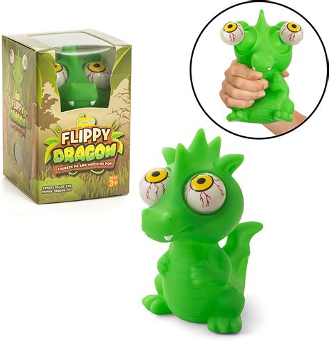Buy IPIDIPI TOYS Flippy Dragon Eye Popping Large Green Squishy Gag Stocking Stuffers Squeeze