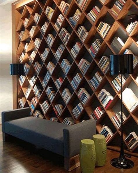 Unusual Diy Diagonal Bookshelf Simple 8 Step Build Einrichten Und