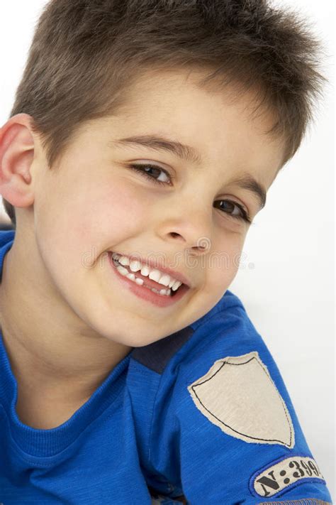 Portrait Of Smiling Young Boy Stock Photo Image Of Portrait Cheerful