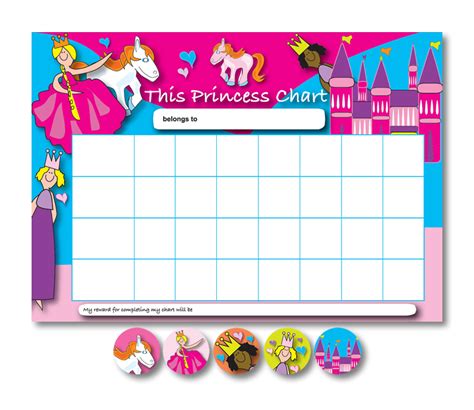 Princess Reward Chart And Stickers Superstickers