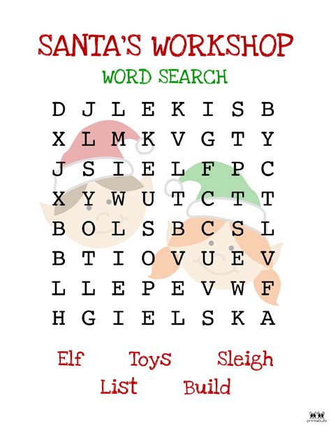Christmas Word Search Printable 5 Fun Christmas Word Search Printable