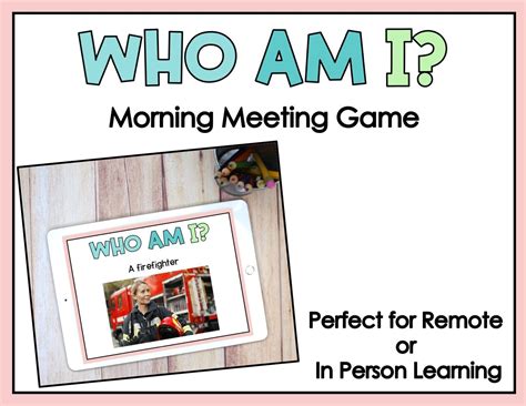 Download 3 lists of even more ideas for. Distance Learning: Who Am I? Morning Meeting Zoom Games In ...