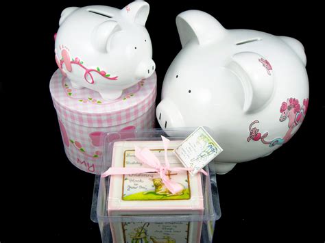 The baby has to enjoy the gift, otherwise it'll just turn into nursery clutter. Piggy Banks Make Practical And Adorable Personalized Baby ...