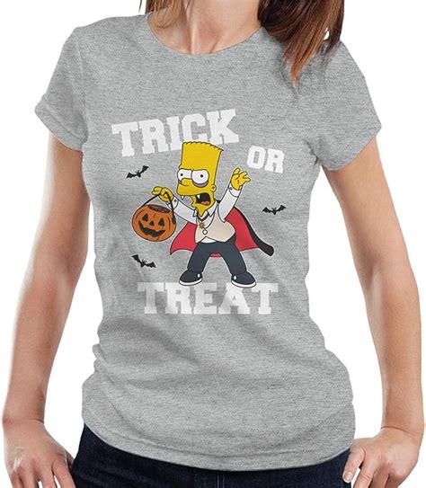 The Simpsons Trick Or Treat Bart Halloween Womens T Shirt Uk Clothing