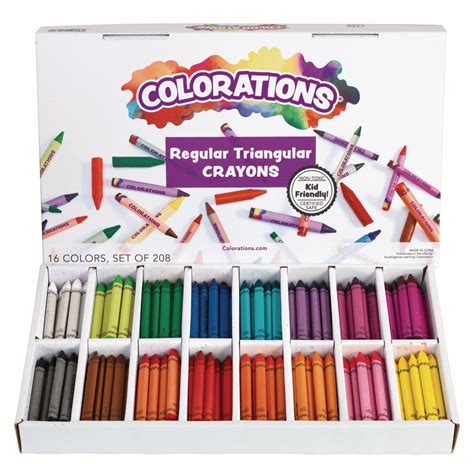 Colorations Regular Size Triangular Crayons Value Pack Set Of 208