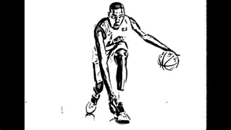You can add more details, sketch a background or draw more players. Kevin Durant Best basketball player- drawing line arts ...
