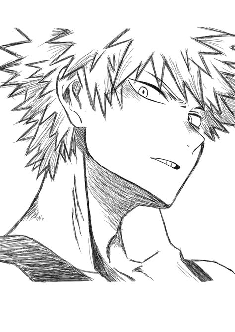 Mha Drawing Base How To Draw Katsuki Bakugou From Bok Vrogue Co