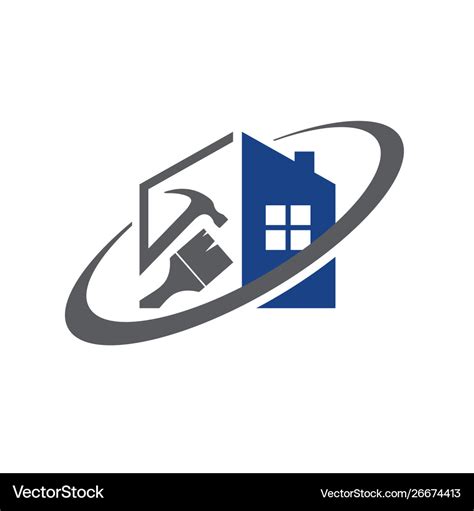 Home Repair Logo With Maintenance Tools And House Vector Image