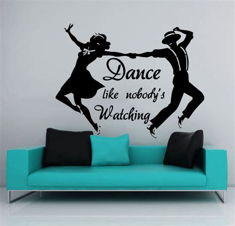 Dance Wall Decal Studio Girl And Man Dancers Dancing Pionte Pvc Art