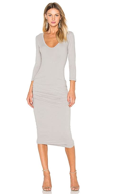 Shop For James Perse Classic V Neck Skinny Dress In Dapple At Revolve