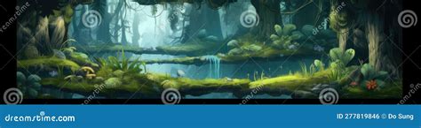 The Image Depicts A 2d Game Environment Stock Illustration