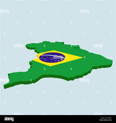 The Brazilian Flag In The Shape Of Brazil Stock Photo Alamy