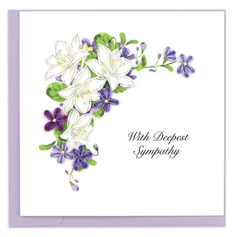 Funeral flower card messages or sympathy card messages for those like share condolence to their loved one. NIQUEA.D Quilled Floral Sympathy Card | Quilling Card¨