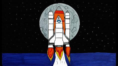How To Easy Drawing Space Exploration For Kids Childrens Coloring