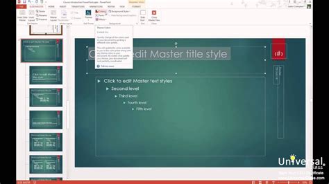 Creating And Using Master Slides In Microsoft Powerpoint 2013 Youtube