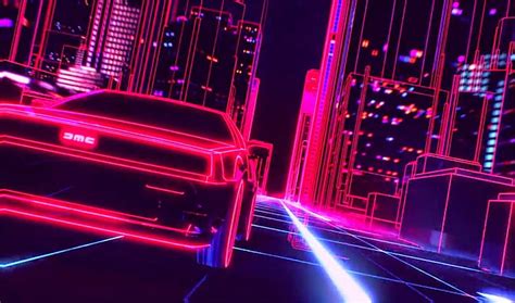 Delorean Retro Games New Retro Wave Car Neon Synthwave Hd