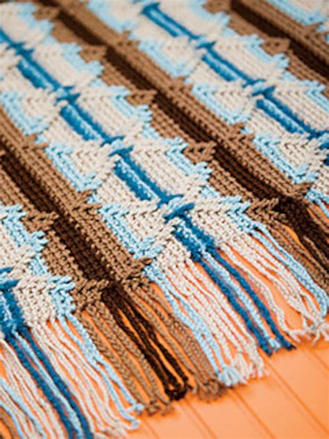 Vintage Crochet Pattern For Striped Navajo Indian Afghan Throw Etsy