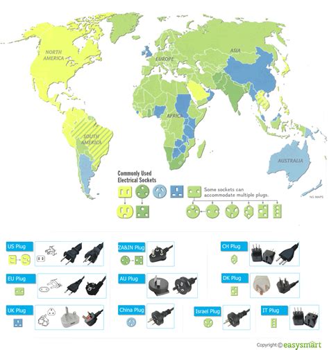 This Map Shows The Power Adaptors You Need For Different Countries